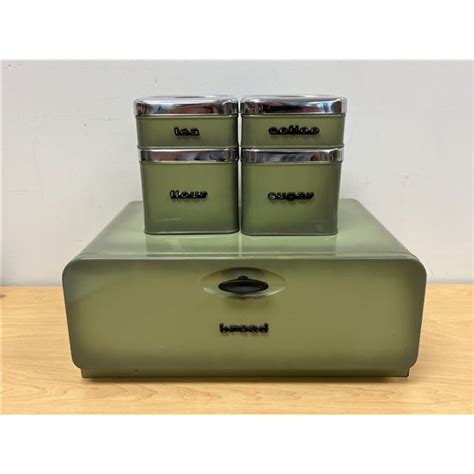 vintage metal bread box canister set|Vintage Metal Bread Box for sale .